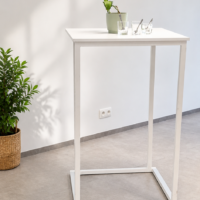 Table mange debout carrée blanche